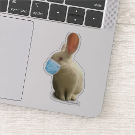 COVID Mask Bunny Sticker (Klar)