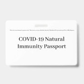 COVID Natural Immunity Passport ID's Abzeichen Car Ausweis (Rückseite)