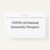 COVID Natural Immunity Passport ID's Abzeichen Car Ausweis (Rückseite)