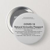 COVID Natural Immunity Passport ID's Abzeichen Car Button (Vorne & Hinten)