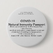 COVID Natural Immunity Passport ID's Abzeichen Car Button (Vorderseite)