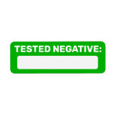 Covid Negative Write on Label (Vorne)