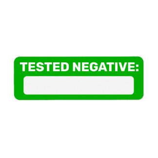 Covid Negative Write on Label