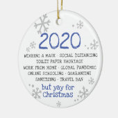 COVID Pandemic Isolation Mask Wearing 2020 Keramik Ornament (Links)