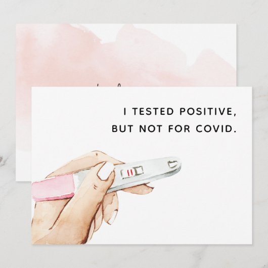 COVID Pregnancy Revecard for Husband Watercolor Ankündigung (Vorne/Hinten)