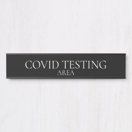 Covid-Prüfbereich in dunklem Hintergrund Türschild (Vorderseite )