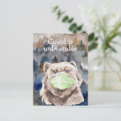 Covid Quarantine Pandemic Bär Postkarte (Stehend Vorderseite)