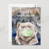 Covid Quarantine Pandemic Bär Postkarte (Vorne/Hinten)