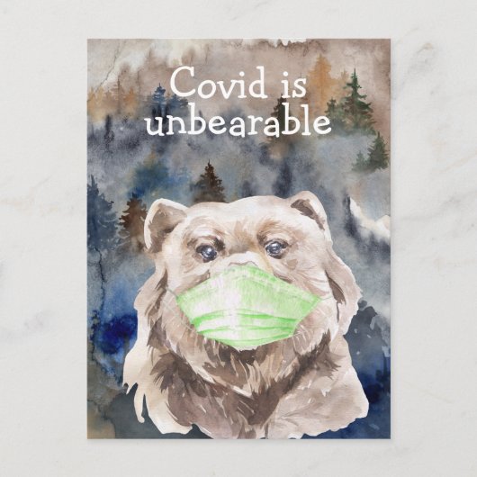 Covid Quarantine Pandemic Bär Postkarte (Vorderseite)