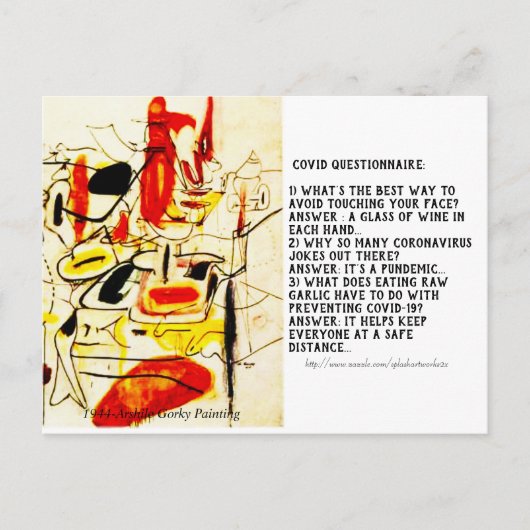 "Covid Questionnaire" Postkarte (Vorderseite)