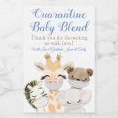 Covid Safari Animals Baby Dusche Mini Weinkennzeic Weinetikett (Einzelnes Label)