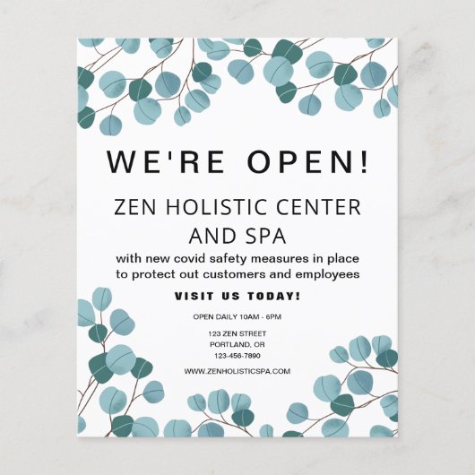 COVID Safe Wir sind Open Business Flyer (Vorne)