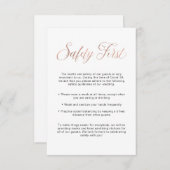 Covid Safety Guidelines | Rose Gold Wedding Info Begleitkarte (Vorne/Hinten)
