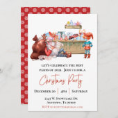 Covid Santa Elf Weihnachts-Party Einladung (Vorne/Hinten)