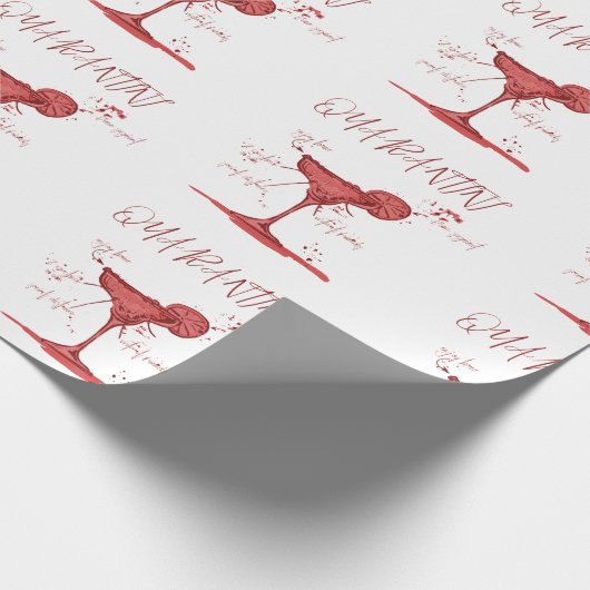 Covid Social Distancing Fun Quarantini Martini Geschenkpapier (Ecke)