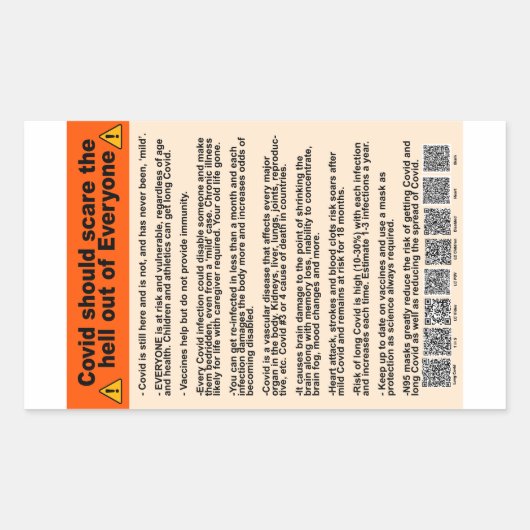 Covid sollte die Papieraufkleber erschrecken Rechteckiger Aufkleber (Vorderseite)