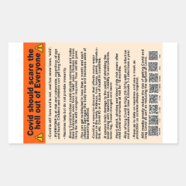 Covid sollte die Papieraufkleber erschrecken Rechteckiger Aufkleber