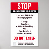 COVID STOP BUSINESS Poster (Vorne)