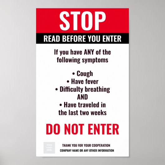 COVID STOP BUSINESS Poster (Vorne)