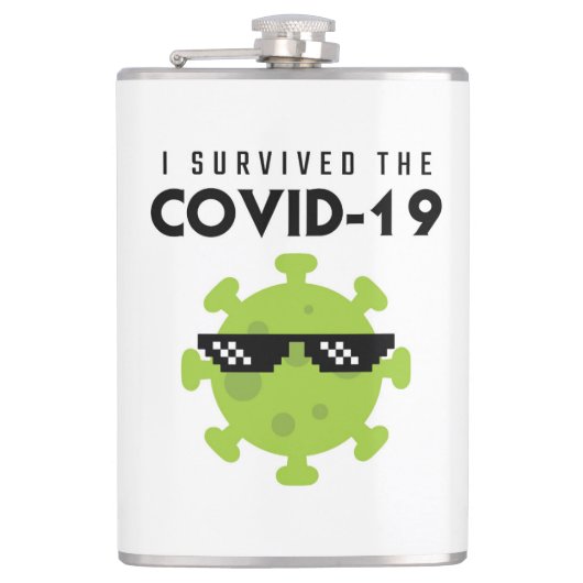 COVID Survider Flasche Flachmann (Vorderseite)