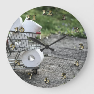 Covid Toilettenpapier kaufen Große Wanduhr
