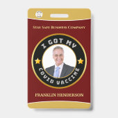 Covid-Vaccated Custom-Abzeichen für Mitarbeiter-Fo Ausweis (Rückseite)