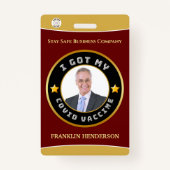 Covid-Vaccated Custom-Abzeichen für Mitarbeiter-Fo Ausweis (Vorderseite)