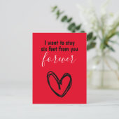 Covid Valentine 2021 Funny Postkarte (Stehend Vorderseite)