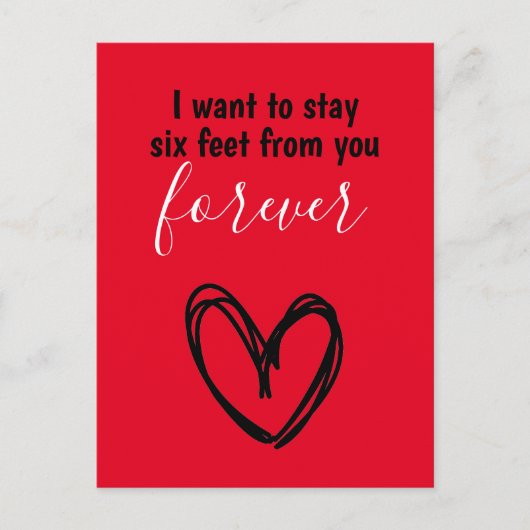 Covid Valentine 2021 Funny Postkarte (Vorderseite)