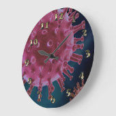 Covid-Virus-Biologie Große Wanduhr (Winkel)