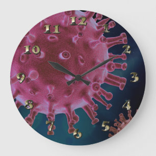 Covid Virus Biology Große Wanduhr