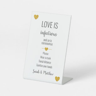 Covid Wedding Vorsichtsmaßnahmen Sicherheit Schild