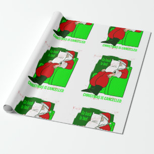 covid Weihnachten abgesagt santa claus lustig Geschenkpapier