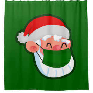 Covid Weihnachts-Gesichtsmaske Santa Duschvorhang