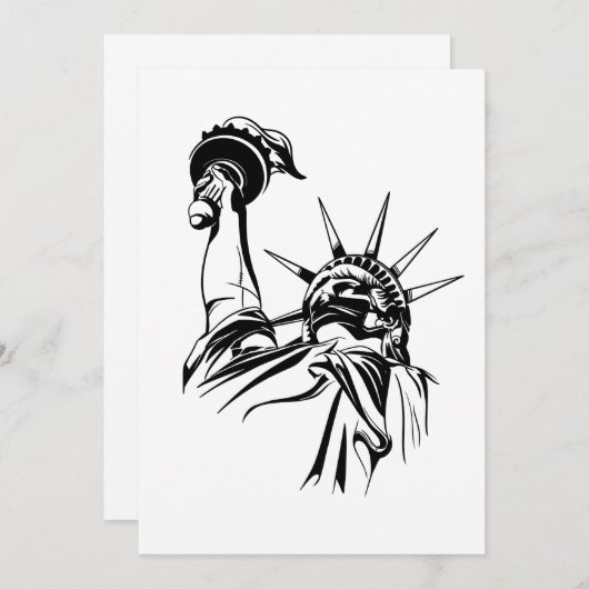 covide Statue der freiheitlichen Gesichtsmaske Einladung (Vorne/Hinten)