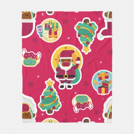 Covider Gesichtsmaske schwarzer Santa Fleecedecke (Vorderseite)