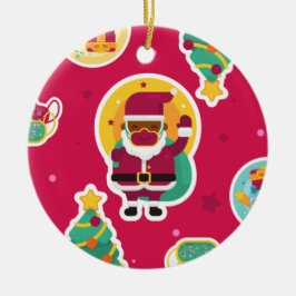 Covider Gesichtsmaske schwarzer Santa Keramik Ornament