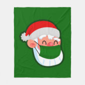 covider Weihnachtsmaske Fleecedecke (Vorderseite)