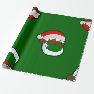covider Weihnachtsmaske mit schwarzem Santa Geschenkpapier