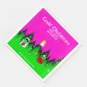 Covider Weihnachtsmaske mit Weihnachtsbäumen Serviette (Ecke)