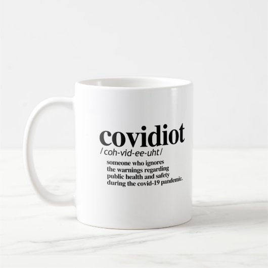 Covidiot Definition Kaffeetasse (Links)