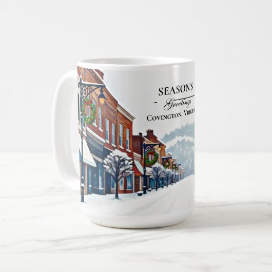 Covington, VA Winter Edition Season's Greeting Kaffeetasse (Vorderseite Links)