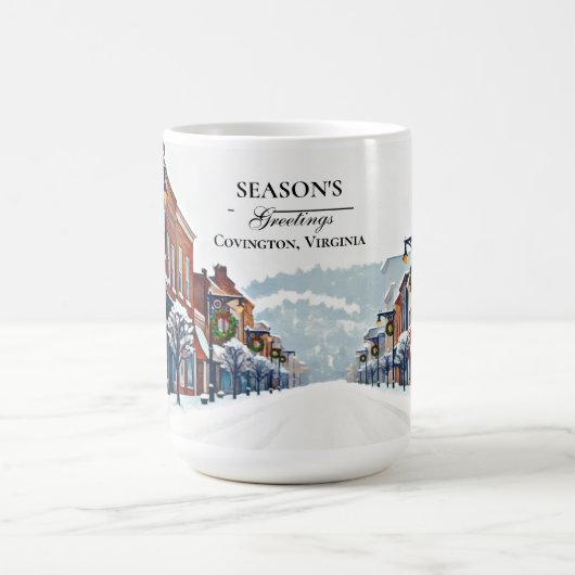 Covington, VA Winter Edition Weihnachtsgrüße Kaffeetasse (Mittel)