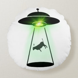 Cow Abduction Rundes Kissen
