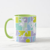 Cow and Chicken Color Block Pattern Tasse (Links)