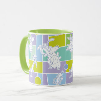 Cow and Chicken Color Block Pattern Tasse
