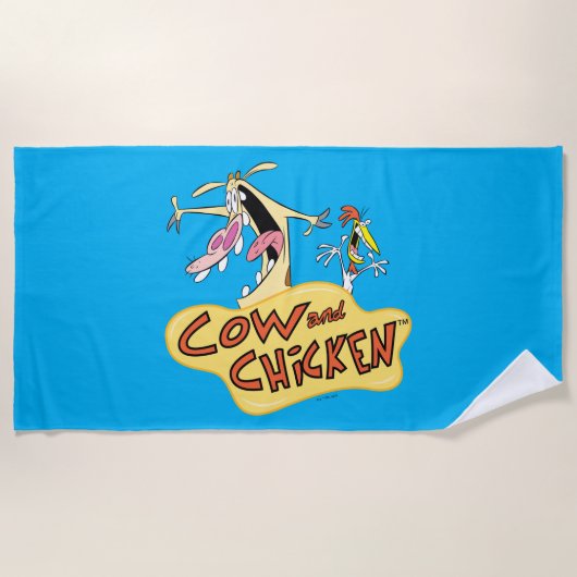 Cow and Chicken Logo Graphic Strandtuch (Vorderseite)