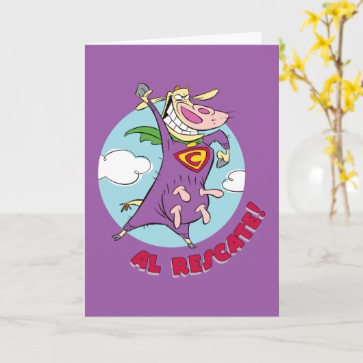 Cow and Chicken Super Cow Al Rescate! Karte (Gelbe Blume)