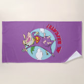 Cow and Chicken Super Cow Al Rescate! Strandtuch (Vorderseite)