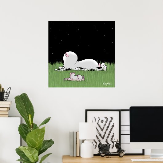 Cow and Pig Meteor Watch Poster (Heimbüro)